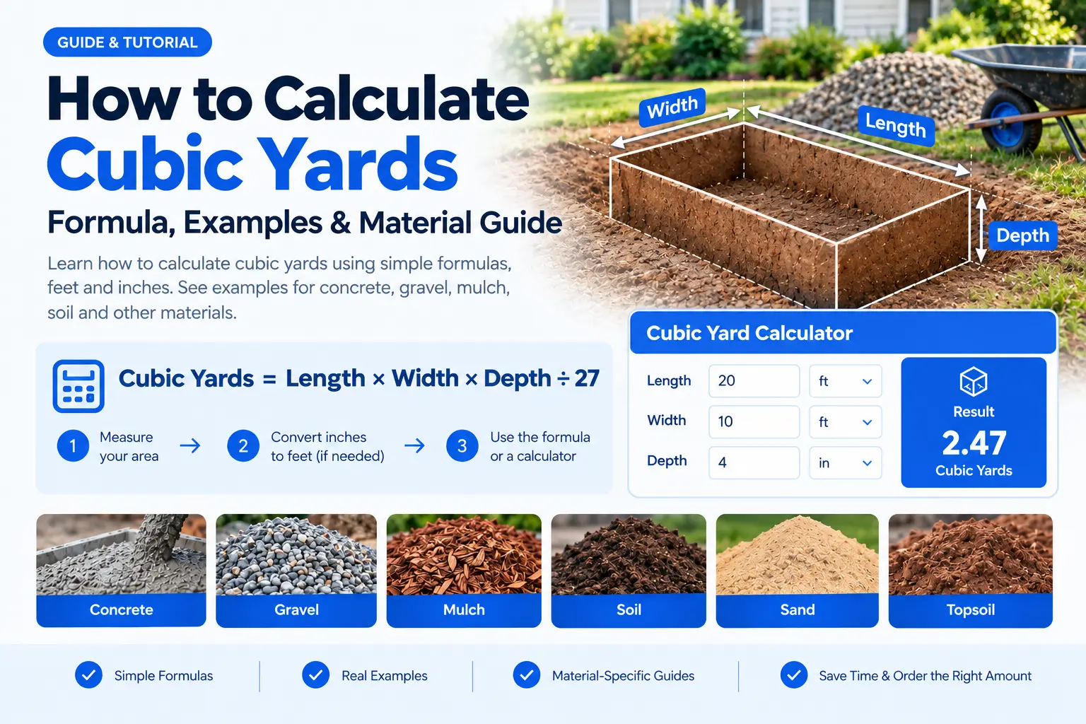 How to Calculate Cubic Yards Formula & Examples